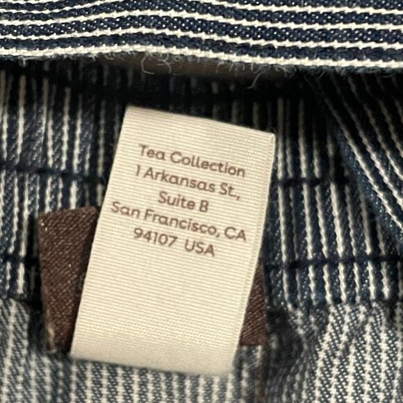 ~ TEA Baby 18-24 m Overalls/Dungarees Adjustable Stripe Blue Toddler Snaps 2 2yr - Picture 12 of 14